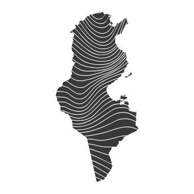 Tunus 'un dalga desenli soyut haritası