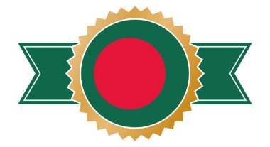 Bangladeş bayrağıyla basit bir altın ödüllü kurdele.