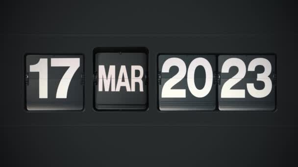 Retro Flip Kalendář Celý Rok 2023 Ledna 2024 — Stock video