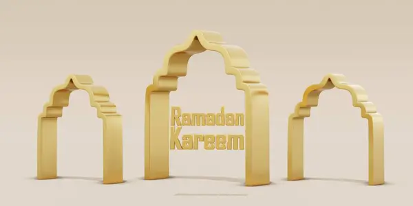 Ilustracja Obchodów Ramadan Kareem Latarnią Księżycem Gwiazdami Ozdobami Meczetu — Zdjęcie stockowe