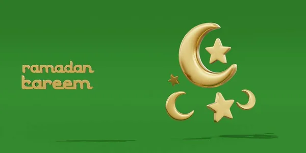 Ilustración Celebración Del Ramadán Kareem Con Linterna Luna Estrellas Adornos —  Fotos de Stock