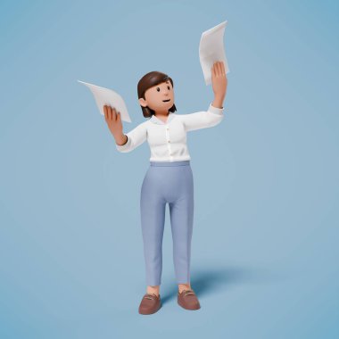 Üç boyutlu kadın çizimi. 3d oluşturma