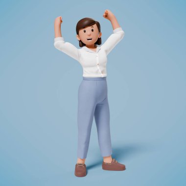 Üç boyutlu kadın çizimi. 3d oluşturma