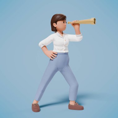 Üç boyutlu kadın çizimi. 3d oluşturma