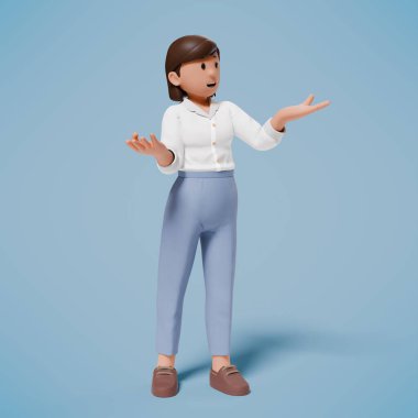 Üç boyutlu kadın çizimi. 3d oluşturma