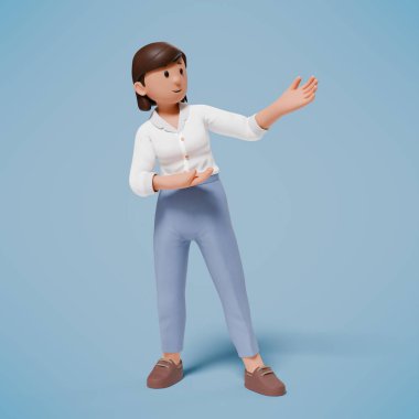 Üç boyutlu kadın çizimi. 3d oluşturma