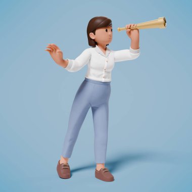 Üç boyutlu kadın çizimi. 3d oluşturma