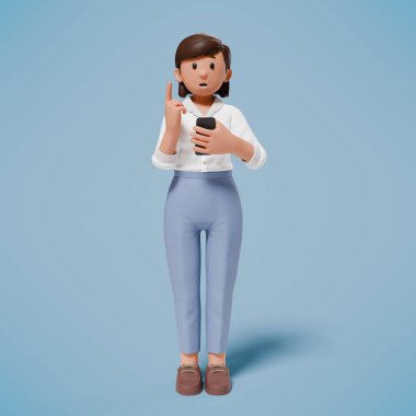 3D karakter bir şeylere işaret ediyor ve bir sürü ilginç jest yapıyor.