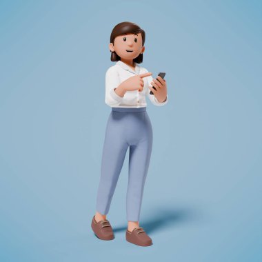 3D karakter bir şeylere işaret ediyor ve bir sürü ilginç jest yapıyor.