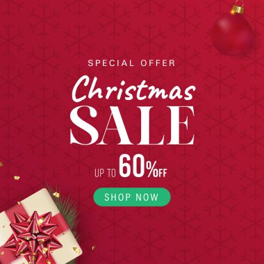 Yılbaşı indirimi sosyal medya şablon tasarımı. vektör illüstrasyonu