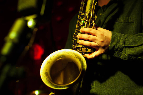 Jazz Music Saxophone Concept Close Up Image