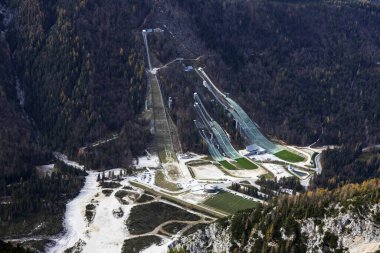 Tamar Vadisi 'ndeki Planica Kayak Atlama Kompleksi ve Kuzey Spor Merkezi - Julian Alps Slovenya