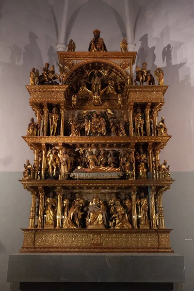 Mortegliano Duomo Mortegliano Detalhes Internos Altare Ligneo Giovanni Martini — Fotografia de Stock