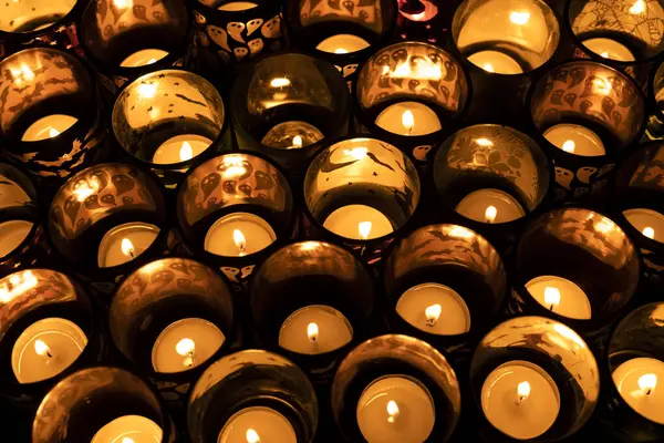 Halloween Full Frame Kerzen Hintergrund — Stockfoto
