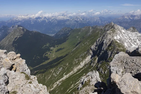 Vista Krn Montanha Paisagem Panorama Julian Alps Eslovénia — Fotografia de Stock