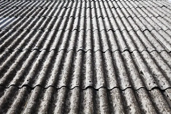 Asbestos Eternit Covering Roof Old House — Stock Photo, Image