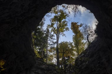 View from bottom of the Cave at The Small Natural Bridge - Rakov Skocian National Park Slovenia