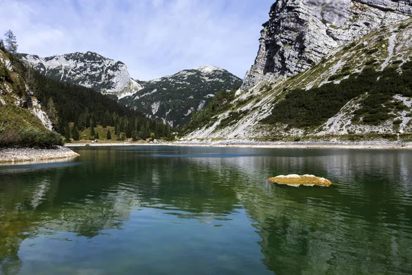 Strong Drought of Summer 2022 - Triglav National Park Slovenia Water level of Krn Lake