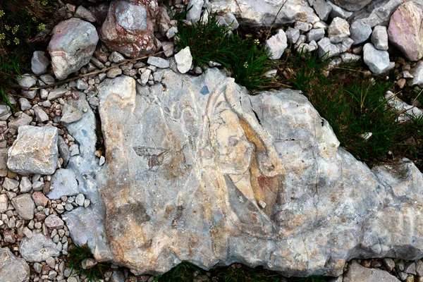 Rock Nature Art Design - Probably made by a Lightning stoke Close Up Mount Krn Slovenia