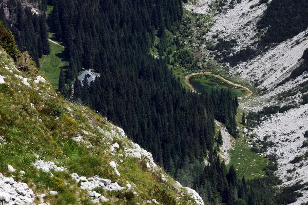 Duplje Alpské Jezero Horská Chata Dom Pri Krnskih Jezerih Planinsko — Stock fotografie