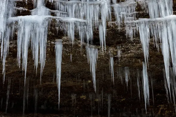Льодовикові Сталакти Скелі Європейських Альпах Долина Врата Мойстрана Словенія — стокове фото
