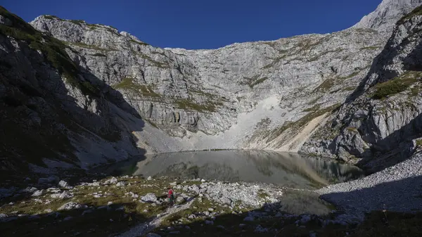 Krásná Dolní Ledovcová Laguna Kriski Podi Turistická Destinace Juliánských Alpách — Stock fotografie