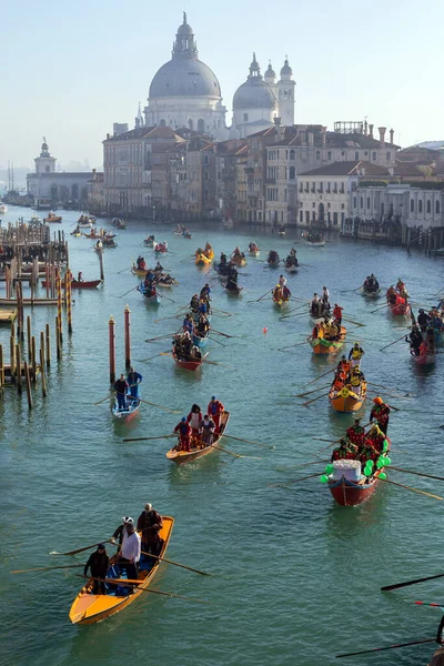 Wenecja Wenecja Euganejska Włochy Stycznia 2024 Wenecki Karnawał Regatta Gran Obrazy Stockowe bez tantiem