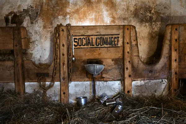 Social Connect Slavery Raw Concept Modern Times Communications Could New — Stock Photo, Image