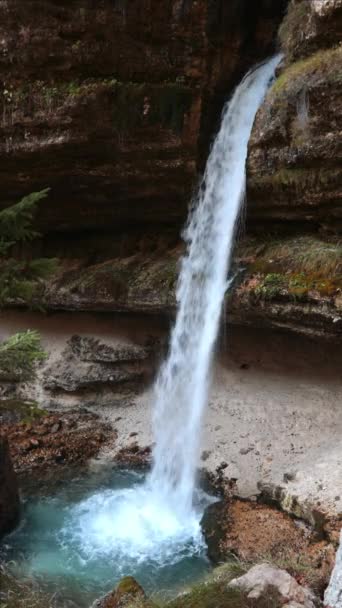 Kleiner Oder Oberer Pericnik Wasserfall Vrata Tal Slowenien Herbst Triglav — Stockvideo