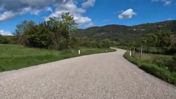 Prachtige Lente Land Weg Camera Auto Video Slovenië Pre Alpine — Stockvideo