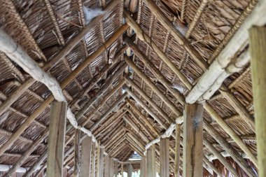 Iquitos, Peru: Yerel ve çağdaş etkileri birleştiren geleneksel sazdan çatı, basit ama karmaşık bir yapıda ortaya çıktı.