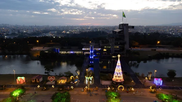 stock image Prefeitura Municipal de Sorocaba Paco Municipal Brasil 05-01-2024 Fotos Areas com Drone Decoraes de Natal