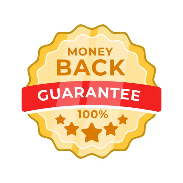 Attractive Vector Badge Proclaiming Money Back Guarantee Suitable Businesses Offering — Stock Vector