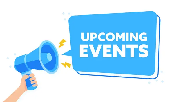 Yaklaşan Olayları Duyurmak İçin El Tutma Megafonunun Bilgilendirici Vektör İllüstrasyonu.