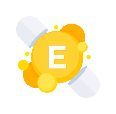 Deri sağlığı ve antioksidan korunması için E vitamini kapsülleri.