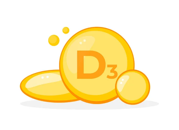 Sağlık ve beslenme farkındalığı için D3 vitamini takviyelerinin vektör ilülasyonu.