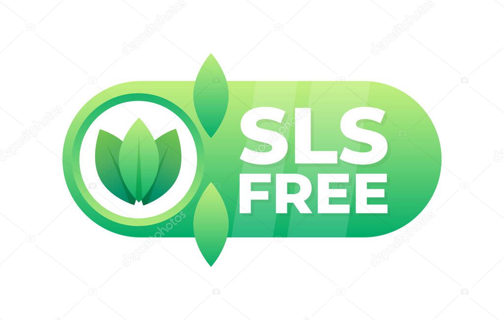 SLS Free Assurance Tag with a Fresh Green Leaf Icon for Gentle Product Lines.