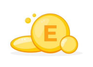 Deri sağlığı ve antioksidan korunması için E vitamini kapsülleri.