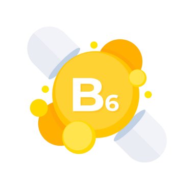Parlak B6 vitamini molekülleri örnekleme, besin bilimi ve sağlığını vurgulama.
