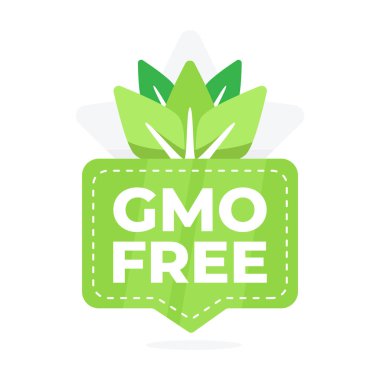 Ürünün genetiği değiştirilmiş organizmalardan bağımsız olduğunu gösteren yaprak dizaynlı yeşil rozet..
