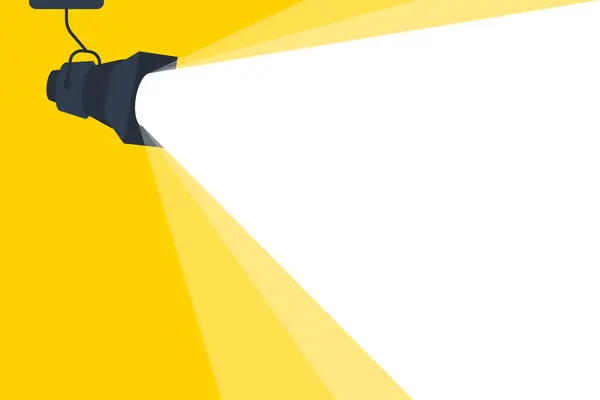 Retro spot ışıkları duvarda parlıyor. Vektör illüstrasyonu.