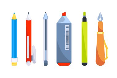 Kalem ve kalemler. Kalem, kalem ve kalemler. Ofis sayfası