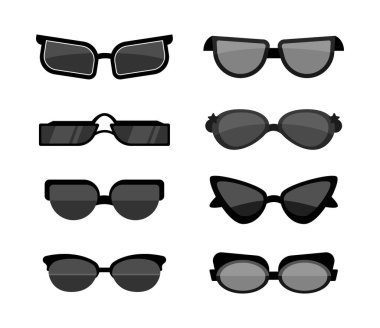 Moda güneş gözlüğü aksesuarı. Moda plastik çerçeve gölgelikleri. Moda Gözlükleri.