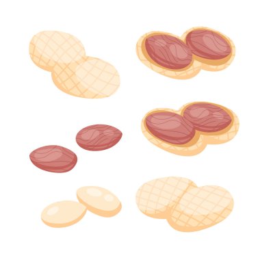 Fıstık çerezi seti. Yarısı ve fıstıklı. Tam ve soyulmuş fıstık.