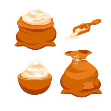 Kepçe içinde un ve buğday kulakları. Ekmek ve hasat tarımı. Toz çiftliği hasadı