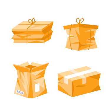 Farklı eyaletlerdeki karton kutular teslim sürecini gösteriyor