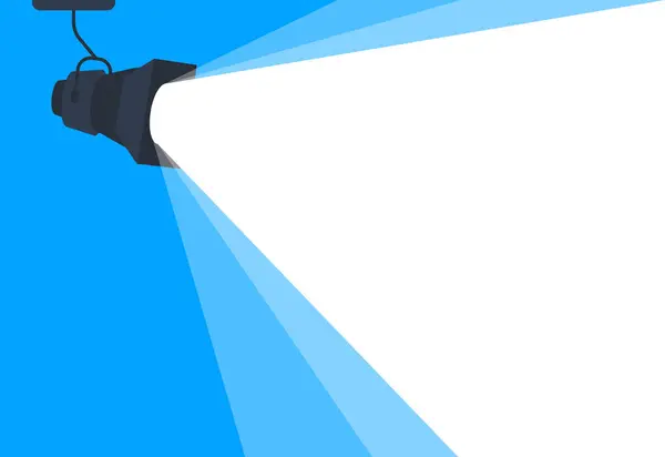 Parlak spot ışıkları mavi arka planda parlıyor ve mesajın için yer açıyor. Basit, modern tasarım anahtar bilgilere dikkat çeker ve aydınlatır.