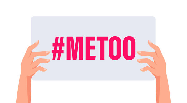 Woman holding metoo banner for sexual assault survivors
