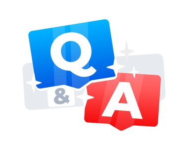 Konuşma baloncuklarının Q ile gösterimi ve iletişimi temsil eden bir harf