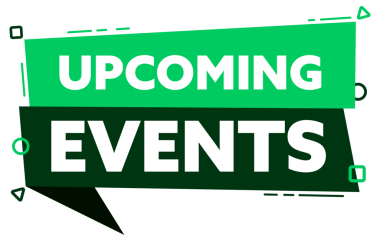 Yaklaşan olaylar yeşil etiketli konuşma balonu. resimleme